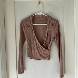 A&F collared v-neck sweater top